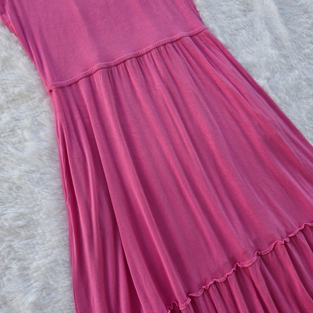 Jason Wu Barbie Pink Ruffle Hem Tiered Maxi Dress - Picture 3 of 8